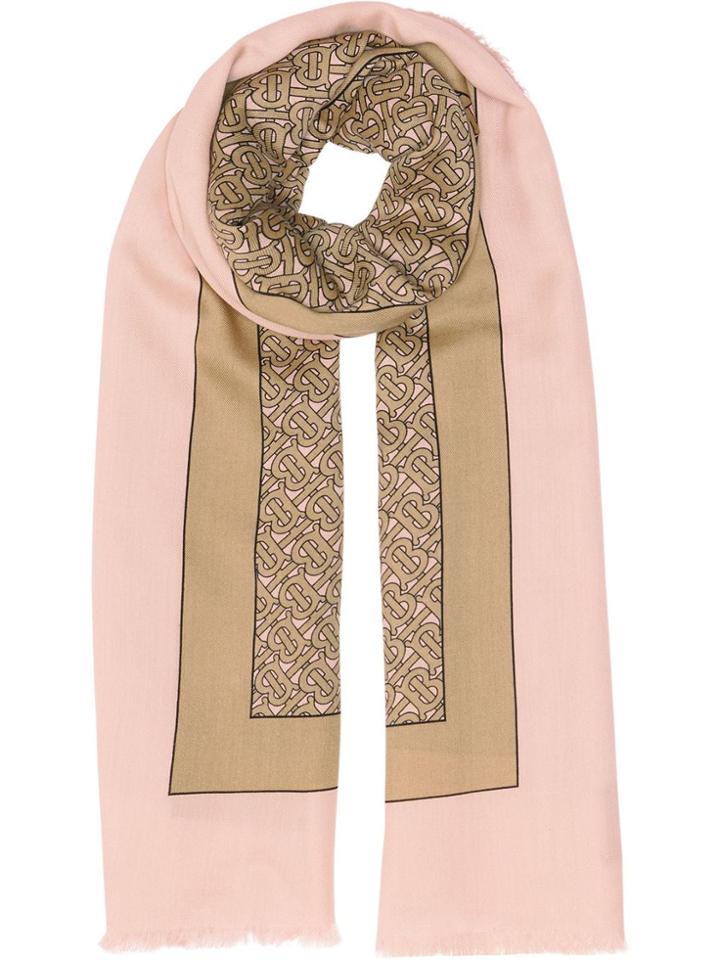 Burberry Monogram Print Lightweight Cashmere Scarf - Pink