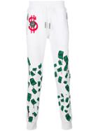 Philipp Plein Green Money Track Pants - White