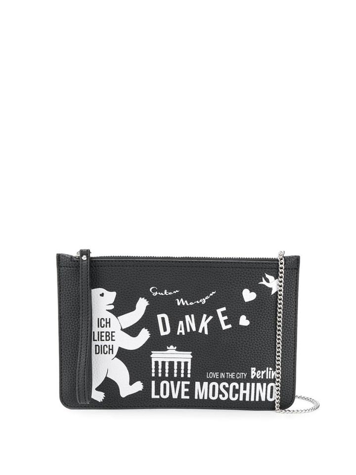 Love Moschino Flat Berlin Clutch - Black