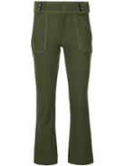Derek Lam 10 Crosby - Cropped Flared Trousers - Women - Cotton/elastodiene - 2, Green, Cotton/elastodiene