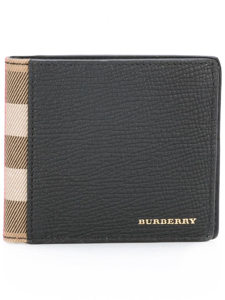 Burberry Checked Detail Wallet - Black