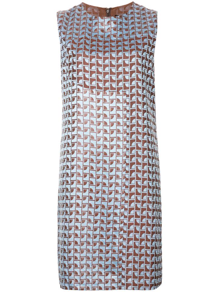 Junya Watanabe Comme Des Garçons Vintage Patterned Shift Dress - Blue