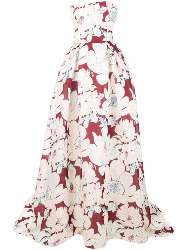 Carolina Herrera Floral Print Gown - Red