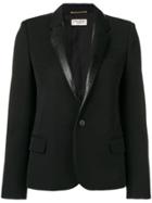 Saint Laurent Contrasting Collar Blazer - Black