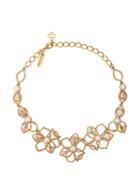 Oscar De La Renta Embellished Flower Necklace - Gold