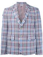 Thom Browne Check Blazer, Men's, Size: 3, Cotton