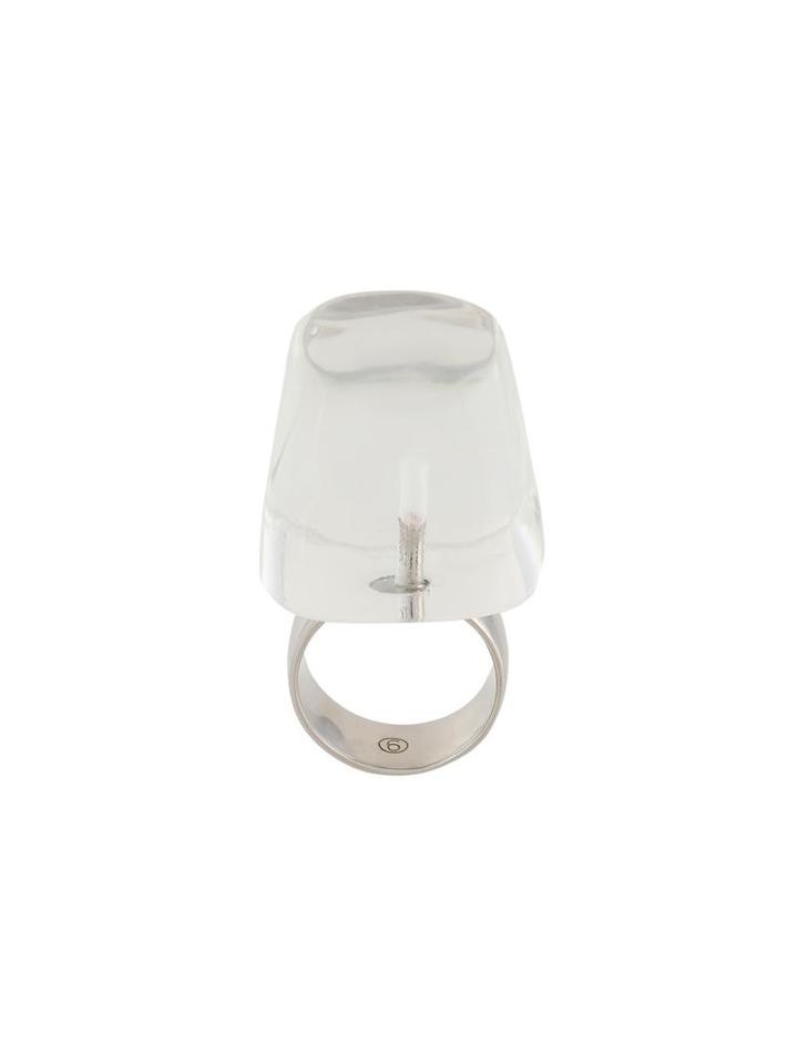 Mm6 Maison Margiela Single Stone Ring, Women's, Size: Small, Metallic