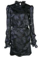 Saloni Funnel-neck Rina-b Dress - Black