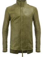 Boris Bidjan Distressed Effect Leather Jacket - Green