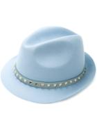 Valentino - Valentino Garavani Rockstud Hat - Women - Polyester/angora - L, Blue, Polyester/angora