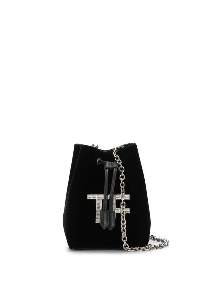 Tom Ford Velvet Bucket Bag - Black