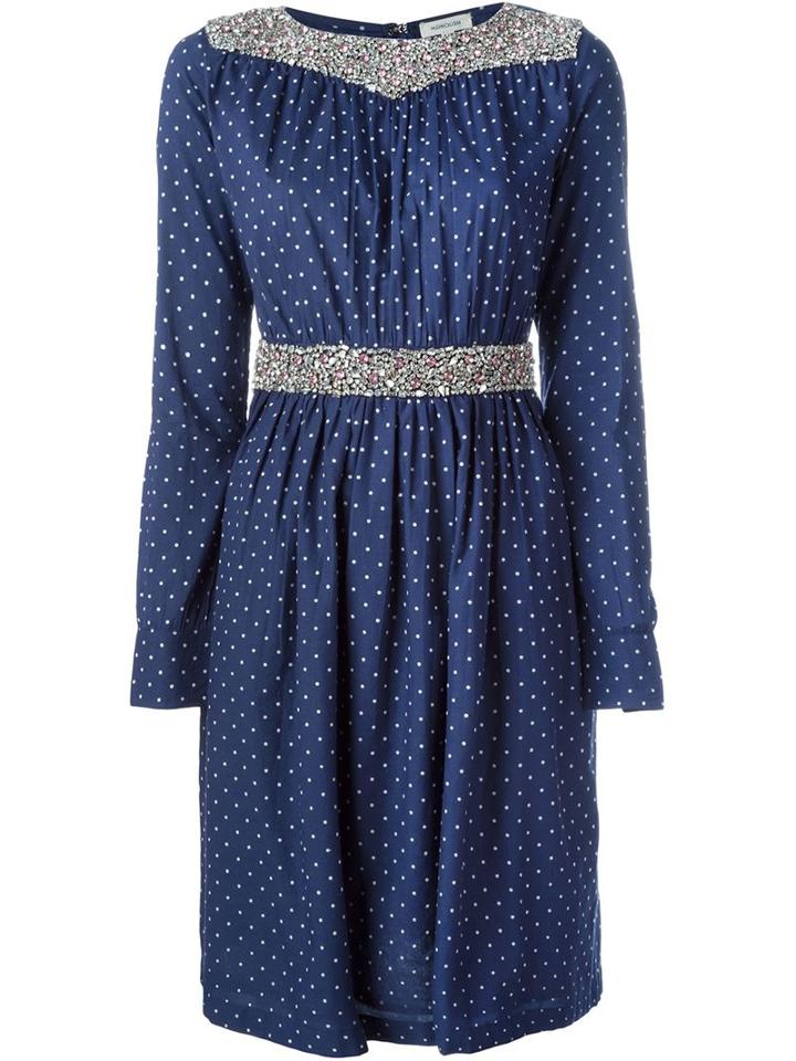 Manoush Embellished Pindot Print Dress