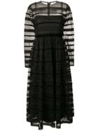 Red Valentino Striped Tulle Dress - Black