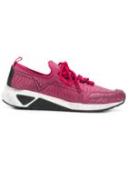 Diesel Crack Print Low-top Sneakers - Pink & Purple