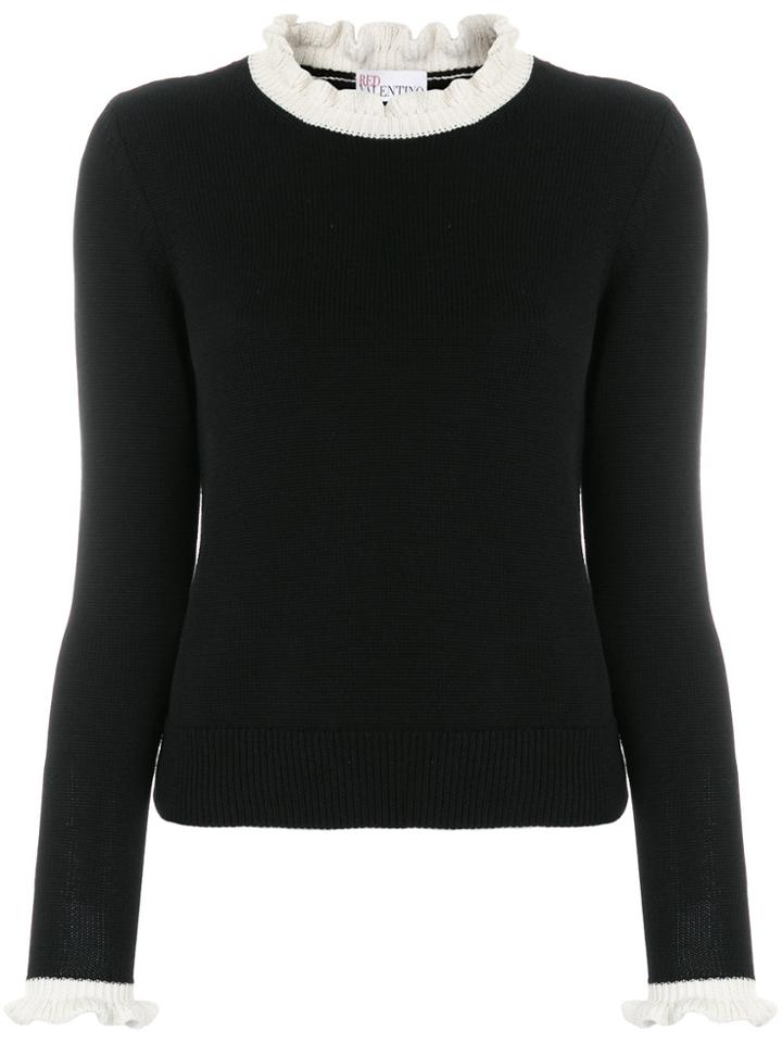 Red Valentino Frill Hem Sweater - Black