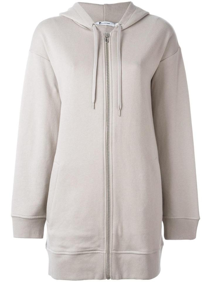 T By Alexander Wang Long Zip-up Hoodie - Nude & Neutrals