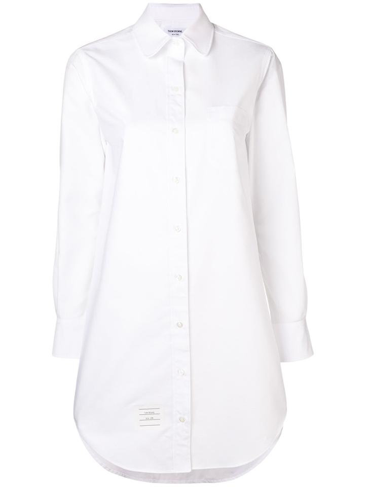 Thom Browne Longsleeved Shirt Dress - White