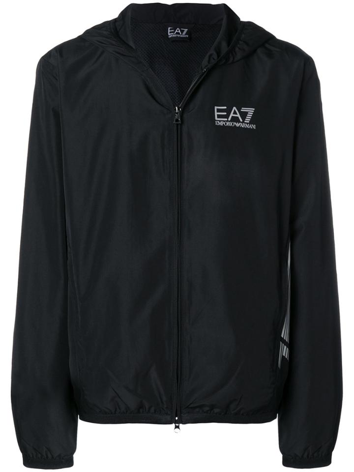 Ea7 Emporio Armani Zipped Fitted Jacket - Black