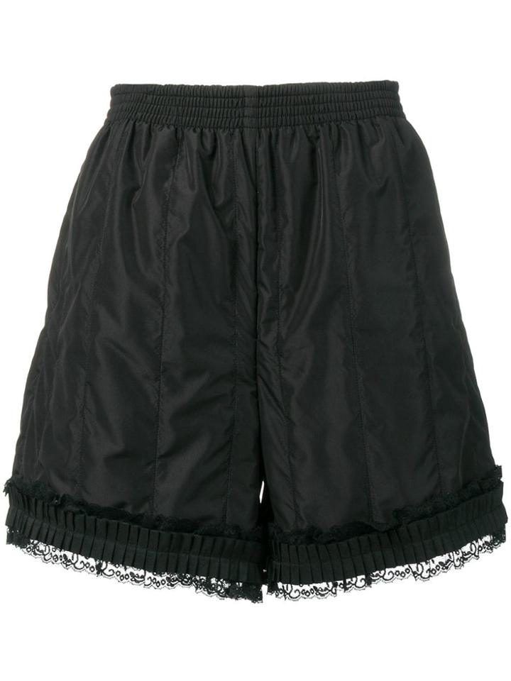 Mm6 Maison Margiela Lace-trimmed Shorts - Black