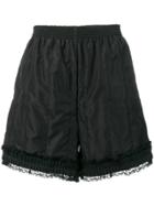 Mm6 Maison Margiela Lace-trimmed Shorts - Black