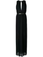Jay Ahr Plissé Evening Gown, Women's, Size: 34, Black, Polyester