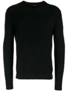 Ps By Paul Smith Ribbed Detail Jumper, Men's, Size: Large, Blue, Cotton