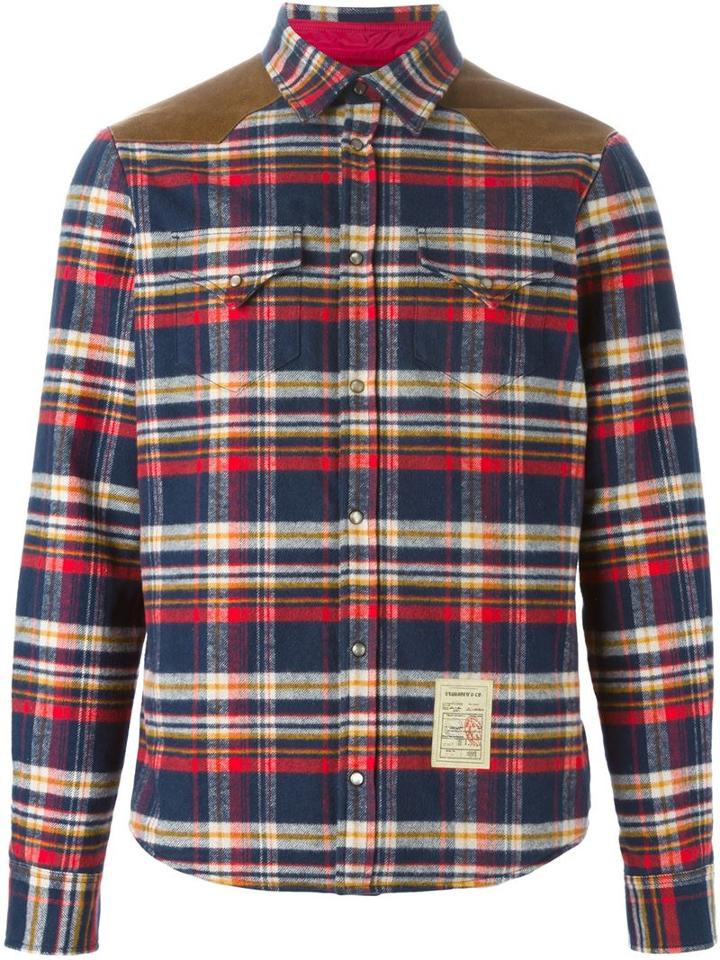 Dsquared2 Plaid Shirt, Men's, Size: 46, Cotton/polyamide/polyurethane/polyester