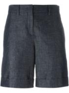 No21 Tailored Shorts, Women's, Size: 40, Blue, Cotton/linen/flax