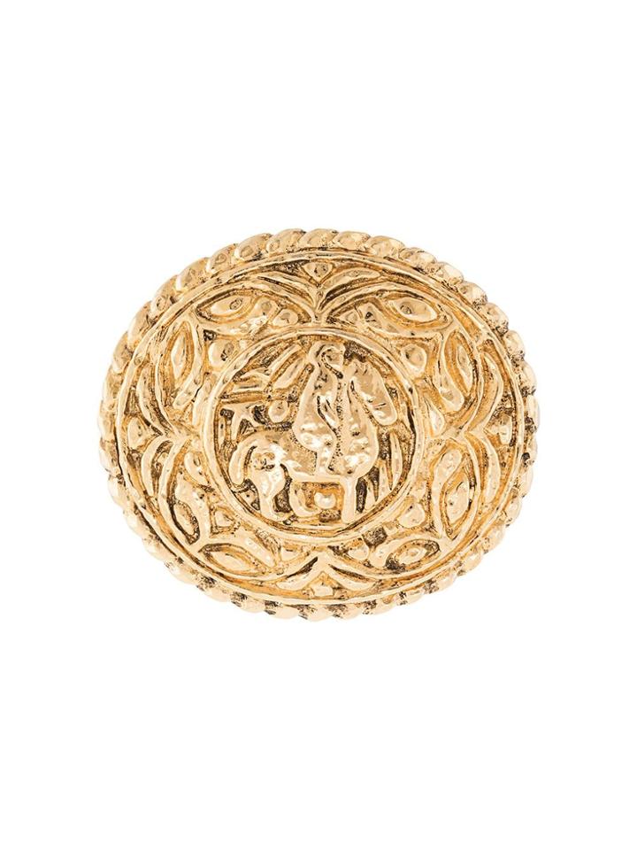 Chanel Pre-owned Horse Motif Brooch - Gold