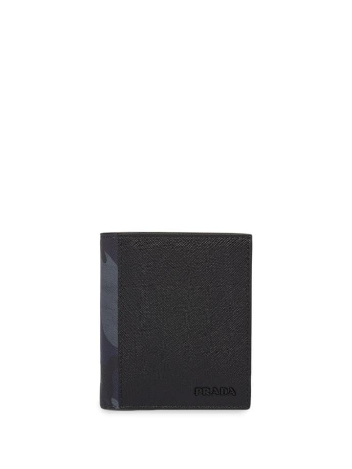 Prada Camouflage Panel Bi-fold Wallet - Black