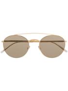 Mykita X Maison Margiela Round Frame Sunglasses - Gold