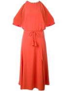 Vanessa Bruno - Cutout Shoulder Dress - Women - Silk/acetate/viscose - 36, Red, Silk/acetate/viscose
