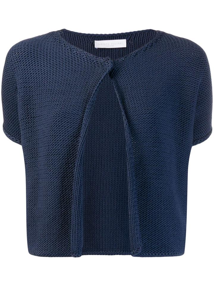 Fabiana Filippi Cropped Knit Cardigan - Blue