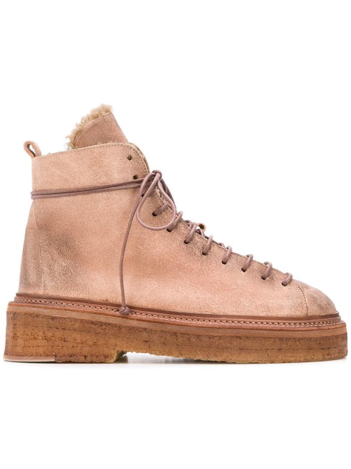Marsèll Lace-up Ankle Boots - Pink