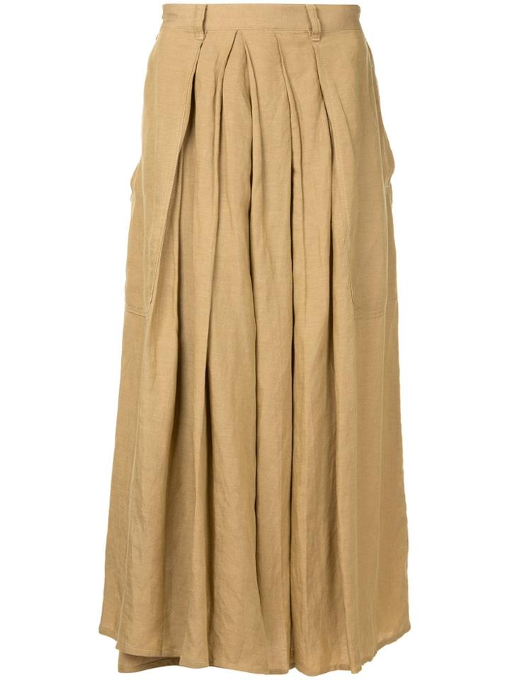 Yohji Yamamoto Vintage Pleated Cropped Trousers - Brown