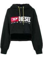 Diesel Cropped Hoodie - Black