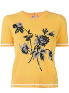 No21 Floral-intarsia Knitted Top - Yellow