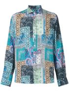 Etro Tom Patchwork Paisley Shirt - Blue