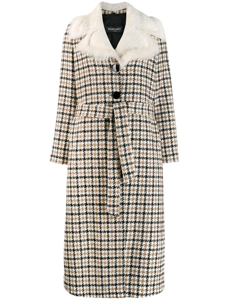 Simonetta Ravizza Checked Single Breasted Coat - Neutrals