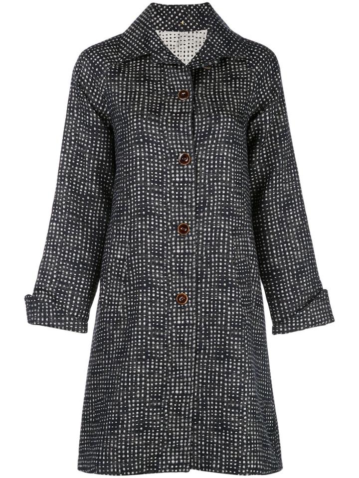 Peter Cohen Single-breasted Embroidered Coat - Black