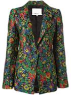 3.1 Phillip Lim Floral Cloqué Blazer, Women's, Size: 4, Green, Viscose/polyester/polyamide/silk