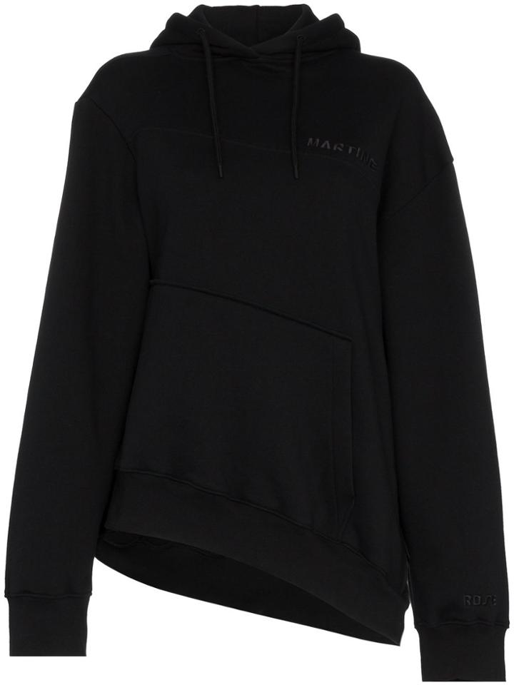 Martine Rose Oversized Twisted Cotton Hooded Sweatshirt - Black
