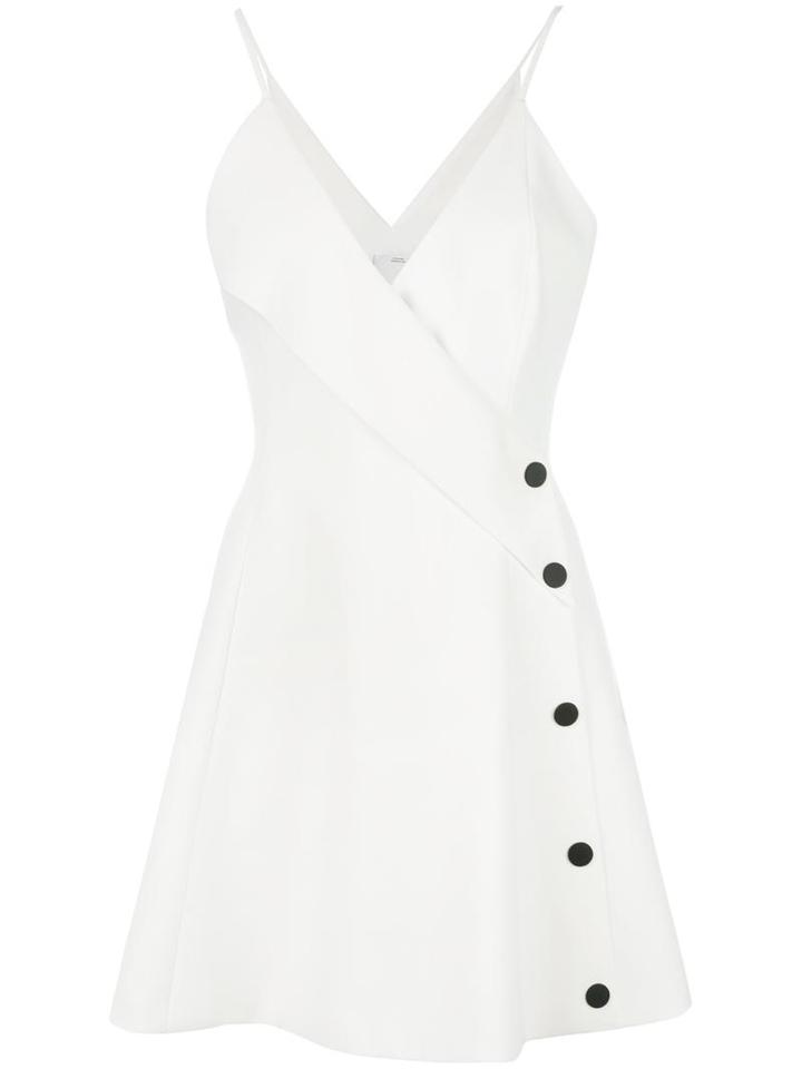 C/meo V-neck Short Dress, Women's, Size: Small, White, Polyester/spandex/elastane