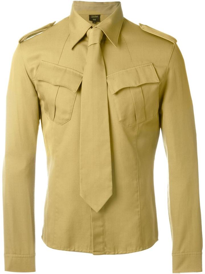 Jean Paul Gaultier Vintage Tie Detail Military Shirt
