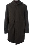 Ziggy Chen Striped Hooded Coat - Brown