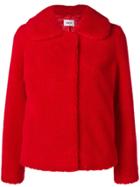 Stand Single-breasted Coat - Red