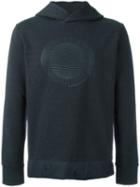 Emporio Armani Circle Print Hoodie, Men's, Size: Xl, Grey, Cotton/polyester/spandex/elastane/polyamide