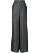 Zero + Maria Cornejo Diagonal Stripe Palazzo Trousers - Black