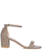 Stuart Weitzman Textured Metallic Sandal - Gold