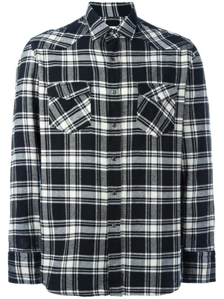 Salvatore Piccolo Checked Shirt, Men's, Size: 39, Black, Cotton